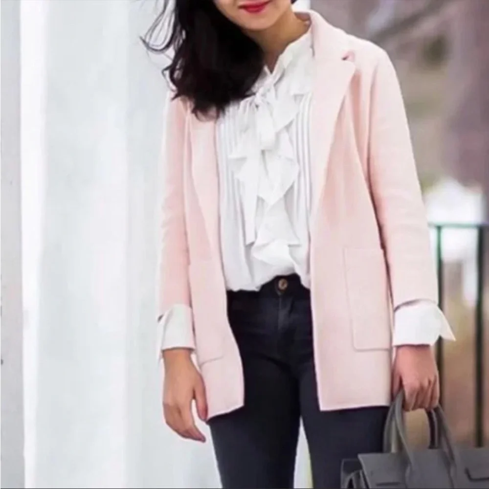 J. Crew Pink Sweater Blazer - Picture 1 of 6
